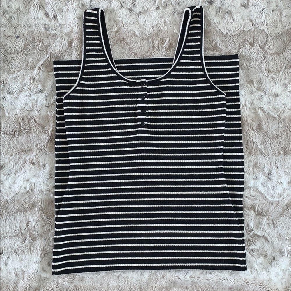 *SOLD* Black & White Striped Dress | Large